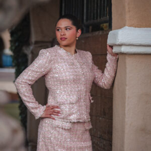 Rosé Lumière Skirt Suit